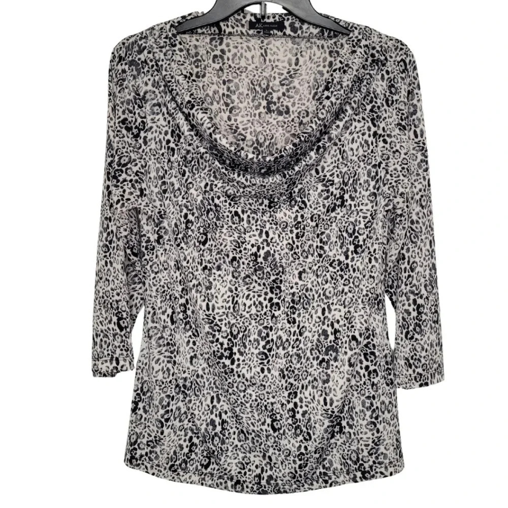 ANNE KLEIN Animal Print 3/4 Sleeve Business Casual Top Women's Size Large
